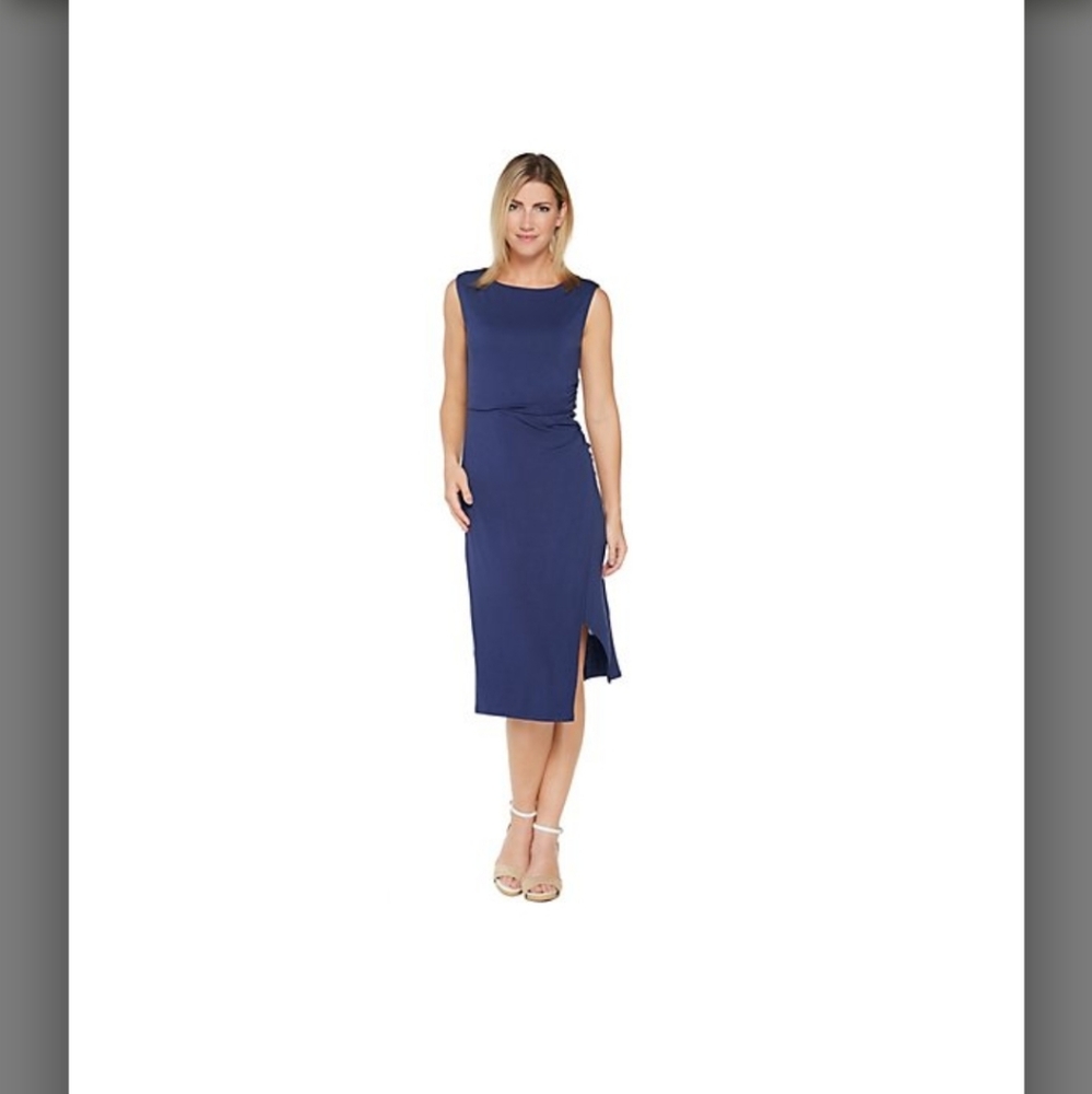 Navy midi dress